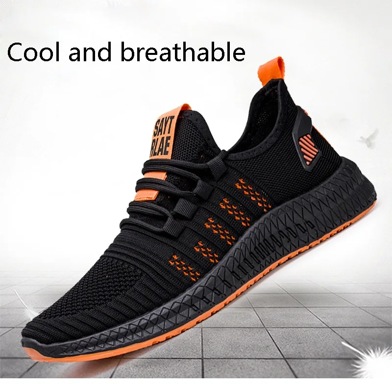 Lightweight Running Shoes for Men Outdoor Breathable Men\'s Sports Shoes Anti-slip Male Sneakers Fashion Knit Lace-up Footwear