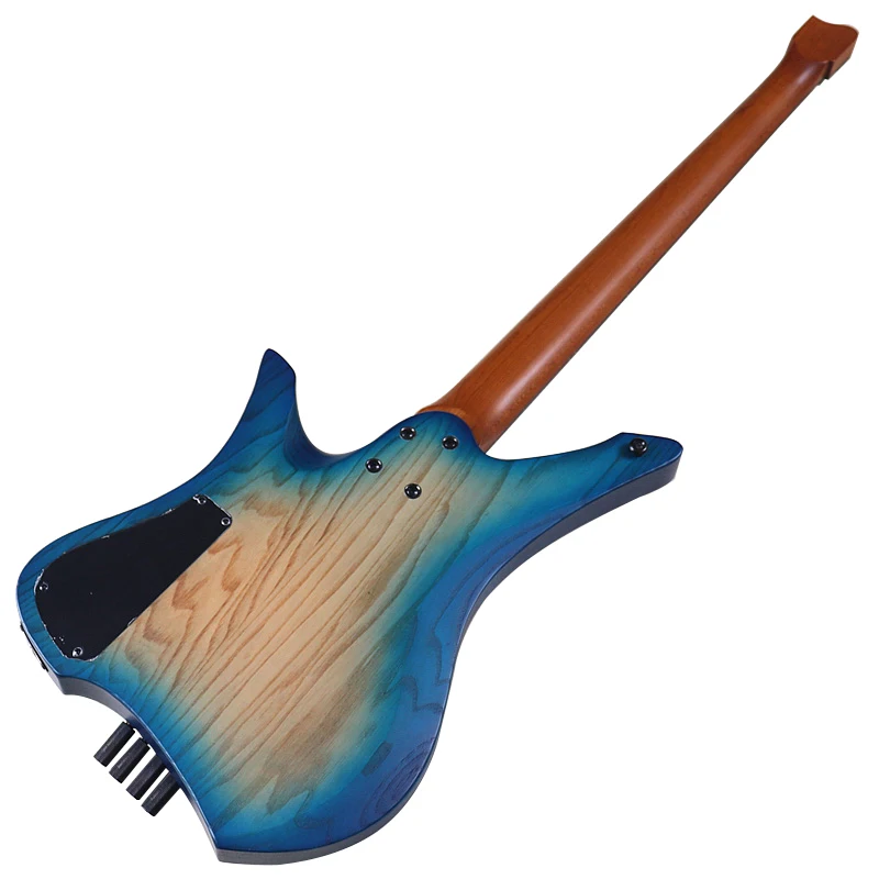 4 String Headless Electric Bass Guitar 39 Inch Bass Guitar Good Handicraft Blue Purple Basswood Body New Arrival