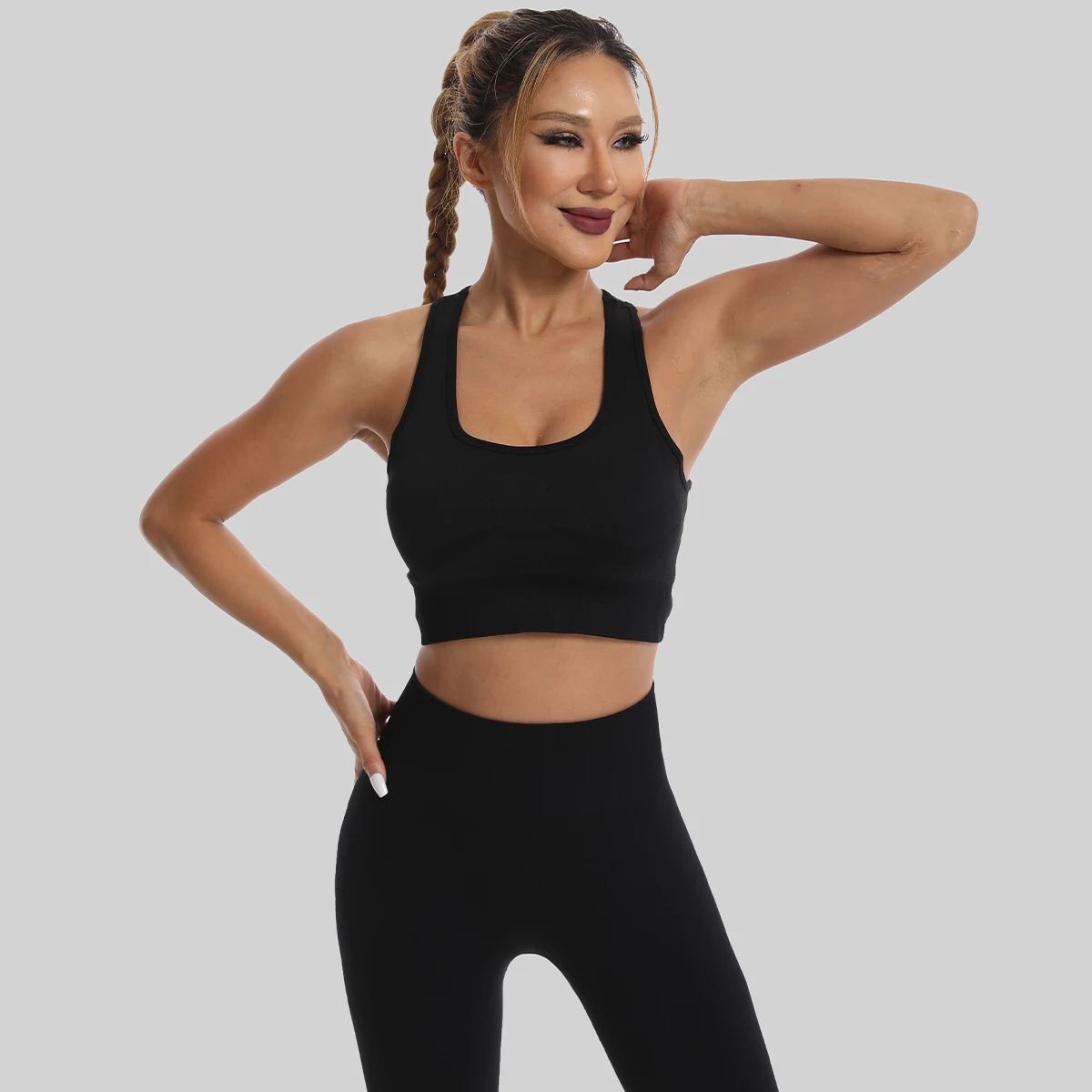 Seamless High Waist Leggings Tracksuit for Women, Yoga Sets, Sportswear, Workout, Sports Bra, Gym Clothing image 4