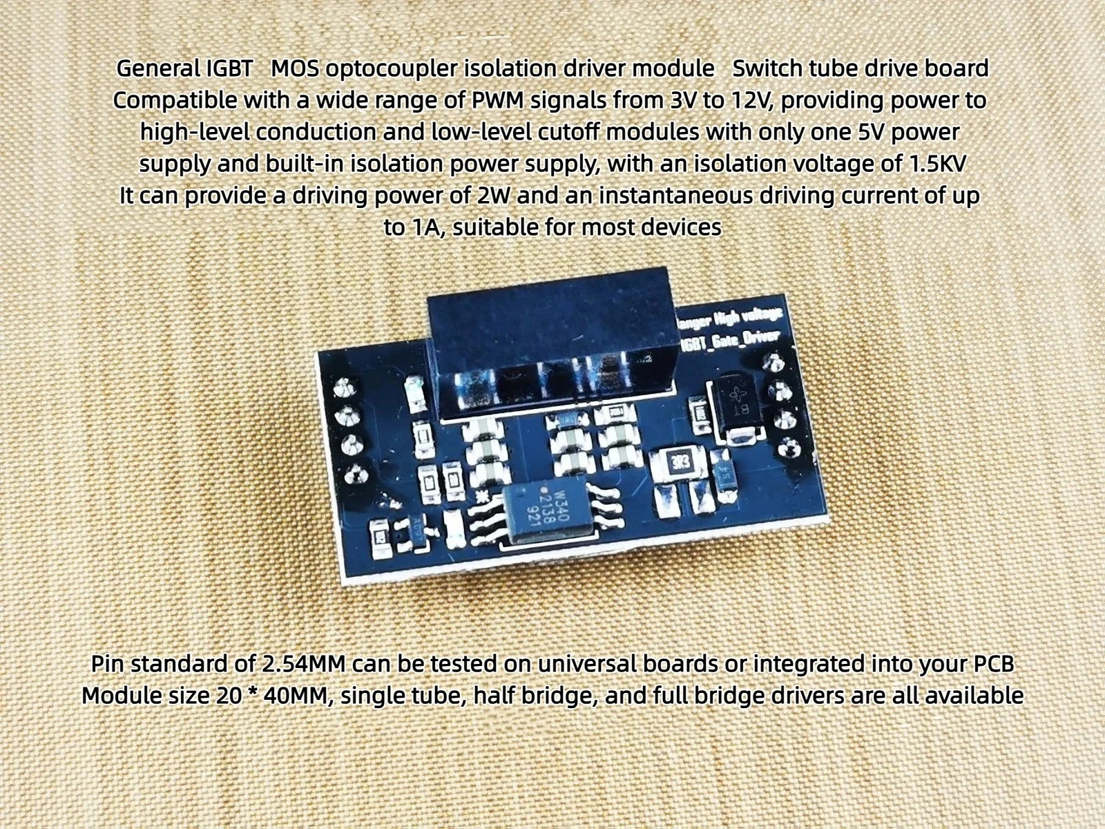 IGBT MOS Tube Isolated Gate Driver Board SPWM Half Bridge Full Bridge Drive Module