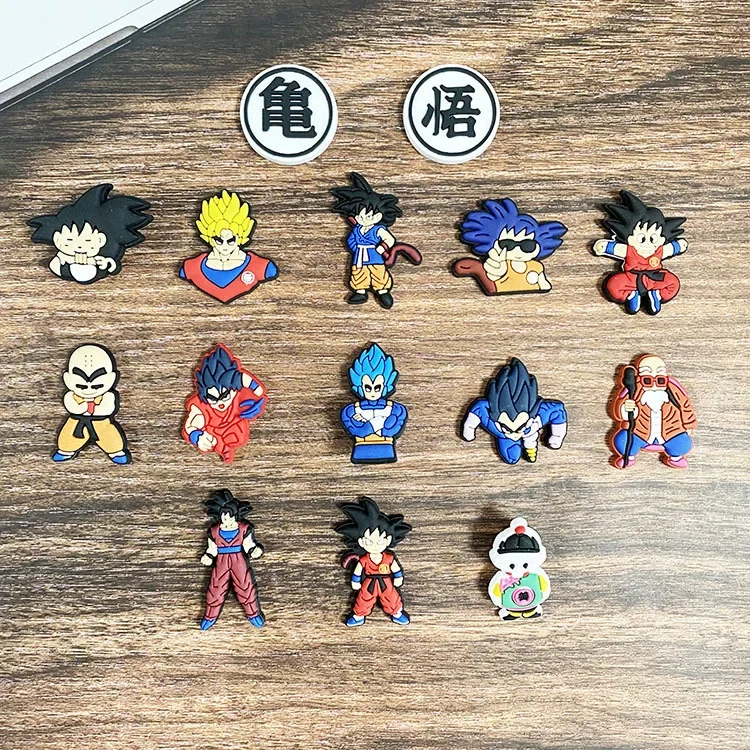 15pcs/set Dragon Ball Collection Shoe Charms for DIY Shoe Decorations Accessories Decorations Sandal Decorate Kids Gifts