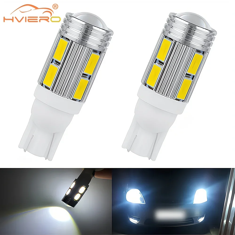 

2X Universal T10 5630 10SMD Auto Dome Led Trunk Brake Turn Signal Car Parking Tail Light Reverse Lamp License Plate Side Marker