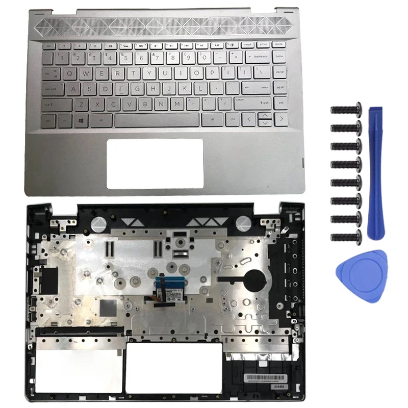 Imagem -04 - Original para hp Pavilion X360 14-cd 14t-cd 14m-cd Portátil Apoio de Mãos Superior Case Eua Teclado Retroiluminado Tpn-w131 Prata