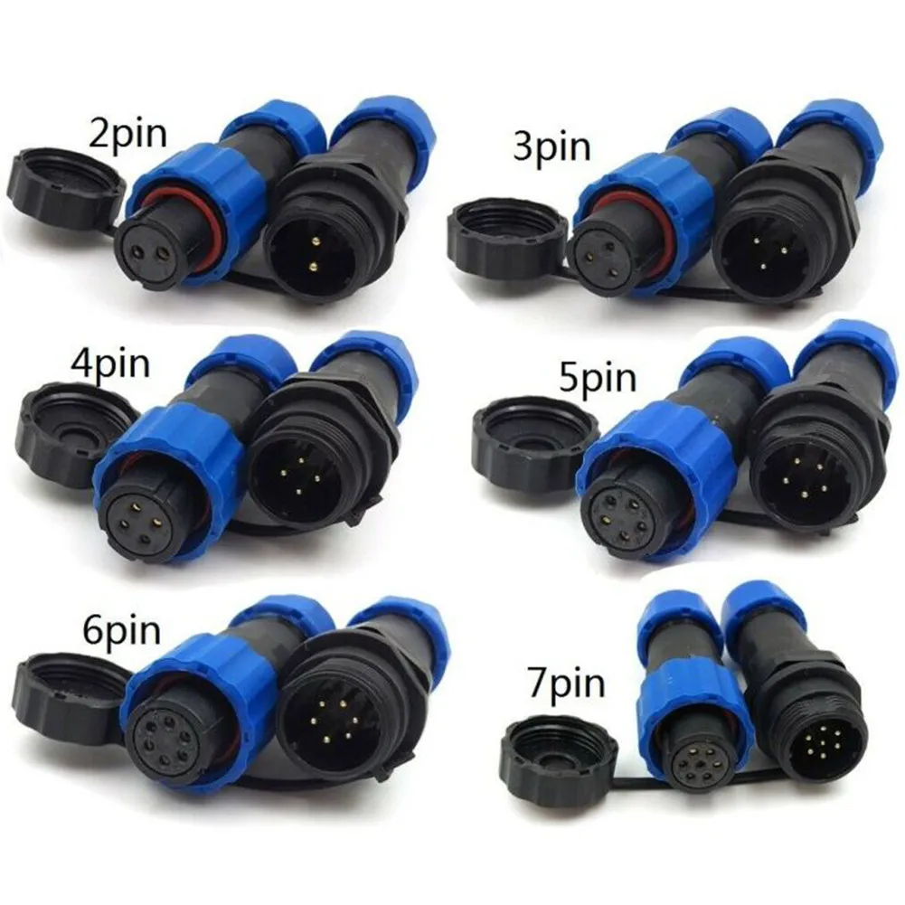 Industrial Use Blue And Black Aviation Receptacle Connector Gold Plated Copper Aviation Connector 2 Pin Waterproof Connector