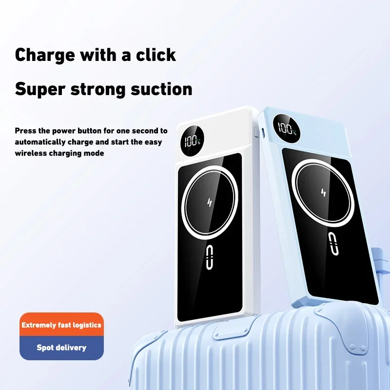 Xiaomi 200000mAh Magnetic Power Bank 2in1 Fast Charging Wireless PowerBank Super Thin External Battery for iPhone Samsung HUAWEI