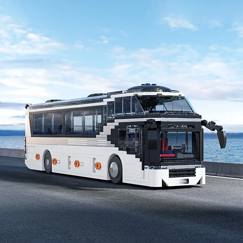 

Building block double-decker tourist bus type building block assembled toys bus toys teenagers like birthday gifts