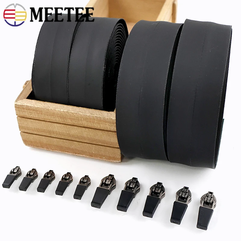 

2/5/10M 3#5# Waterproof Zipper Slider + Zippers Tape Bag Reverse Nylon Zips Raincoat Jacket Invisible Zip DIY Sewing Accessoroes