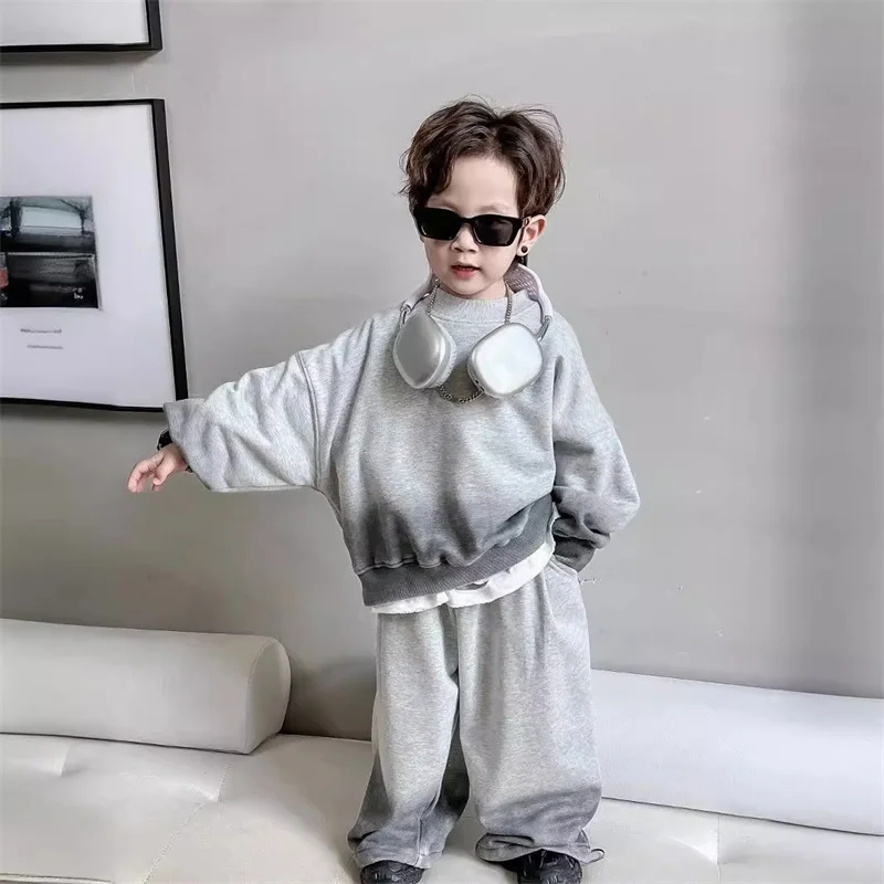 Boys Sweatshirts +Pants Kids Suits 2PCS/Set Cotton 2024 Charming Spring Autumn Cotton Tracksuit Sport Christmas Gift Children Cl