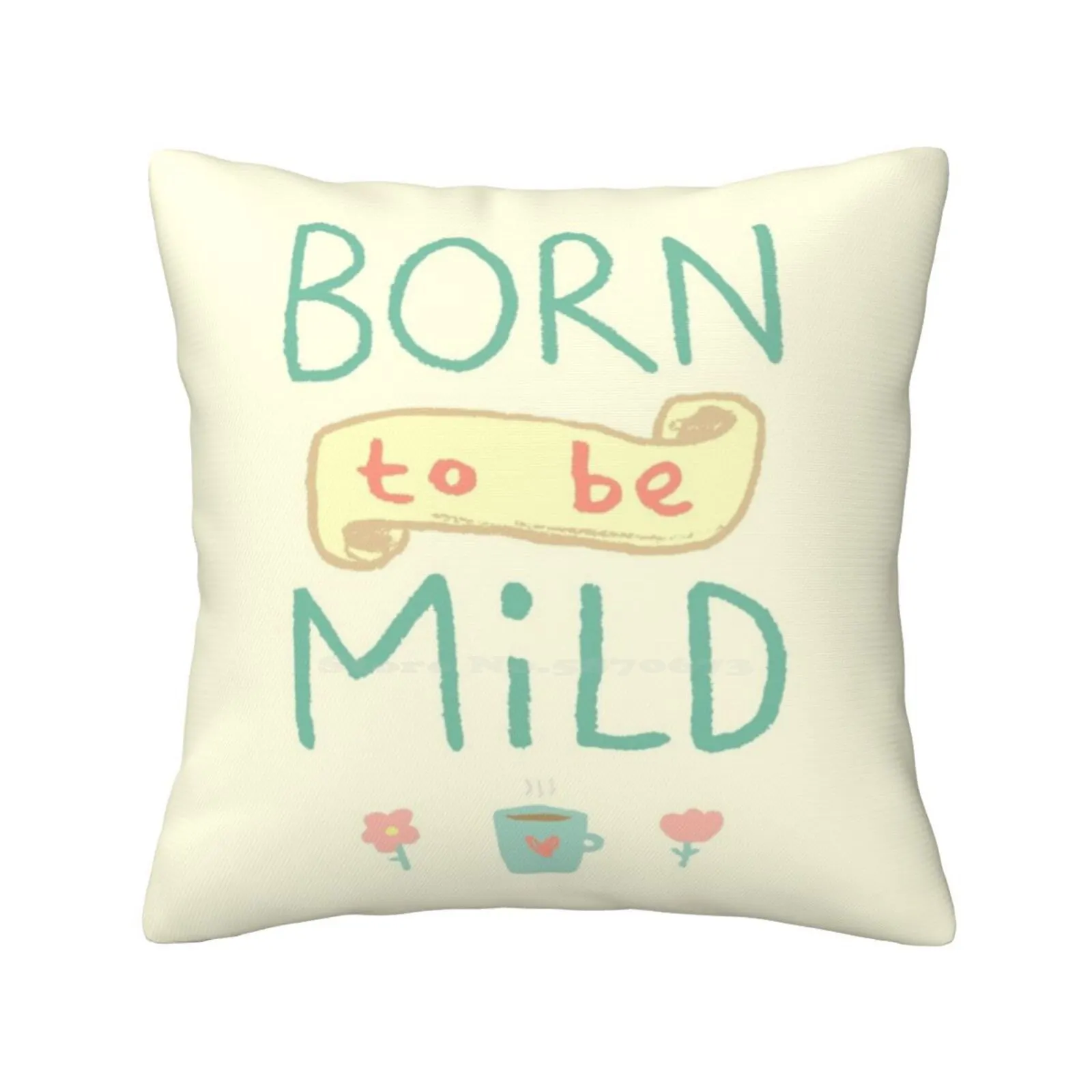 Mild Thing Fashion Sofa Throw Pillow Cover Pillowcase Mild Thing Born Wild Play Words Pun Text Typography Funny Silly Cute