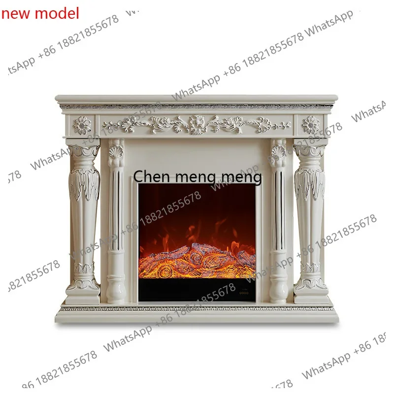 A178Household Villa Living Room Cabinets Simulation Flame Heating Decorative Fireplace Retro European-style Furniture  A178