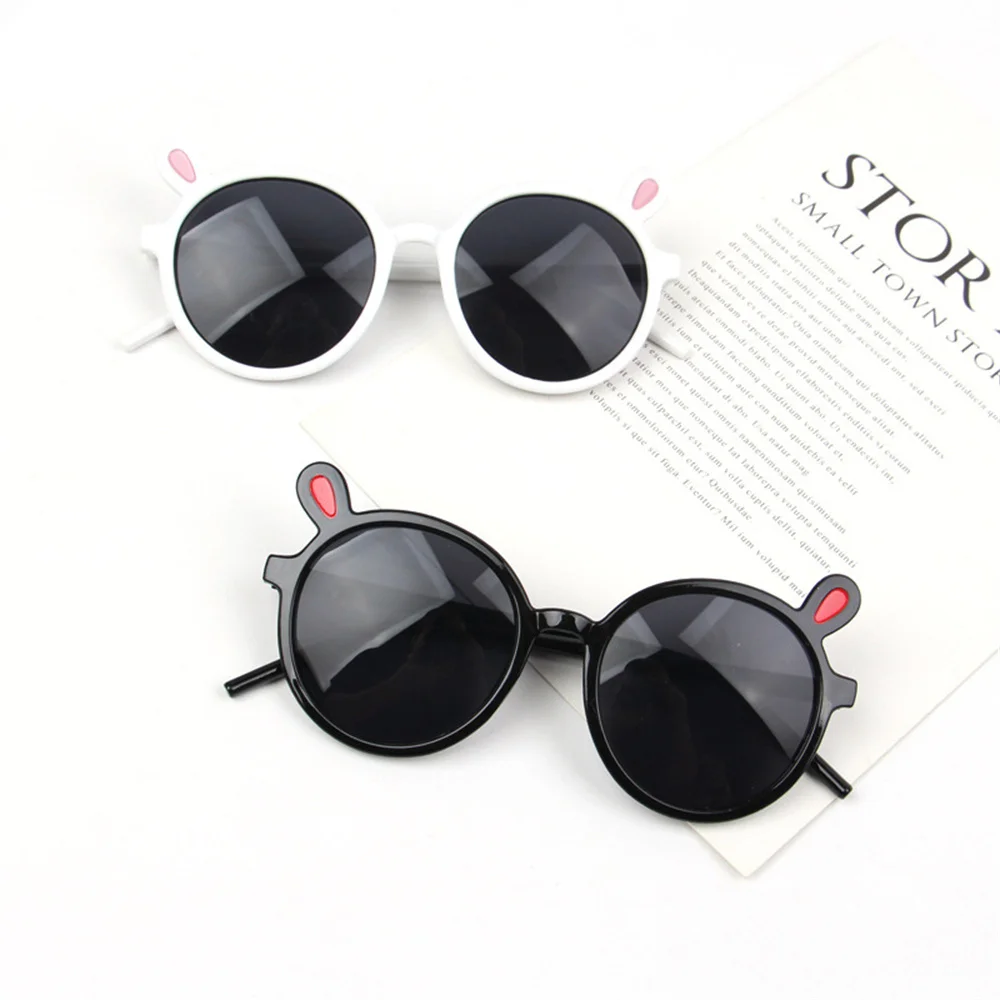 Cute Cat Ear Kids Sunglasses Plastic Children Glasses Girls Pink Red Black Baby Boys Round Eyeglasses Party Outdoor Eyewear