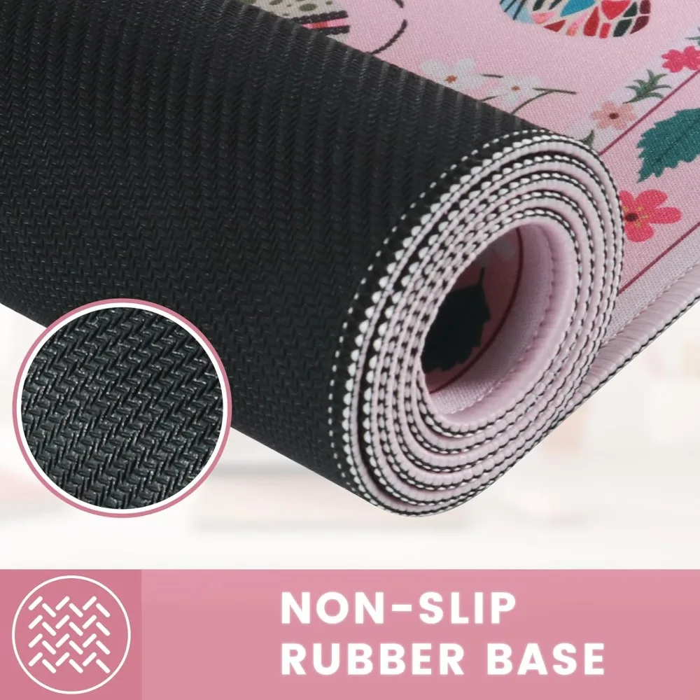 The pink mouse pad with rubber anti-slip and washable quality is a high-quality computer game accessory suitable for gamers