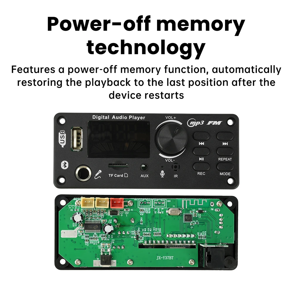 50 واط مكبر للصوت بلوتوث 5.0 لتقوم بها بنفسك MP3 WAV فك مجلس ميكروفون تسجيل المكالمات اللوحة 2*50 واط 87.5-107.5 ميجا هرتز #4