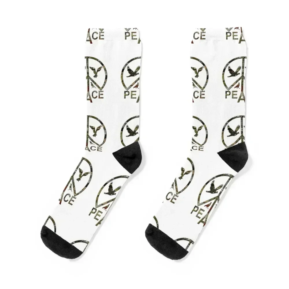 

A retro vintage peace sign with flying doves Socks bright garter sport sports and leisure Men's Socks Women's