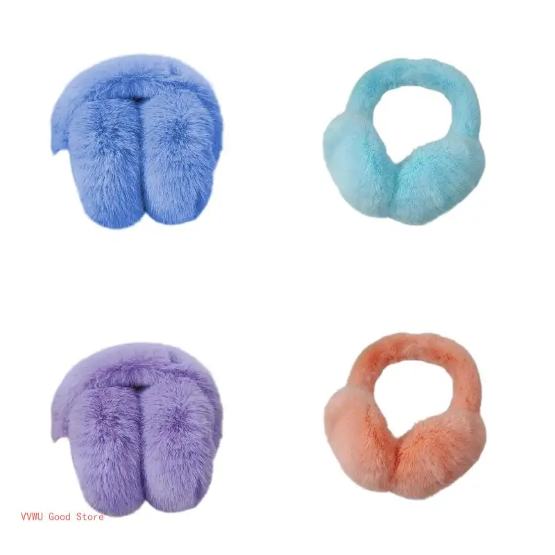 Soft Warm Faux Furs Ear Muffs for Women Foldable Ear Protectors for Winter Warmth Outdoor Sport Gear Accessory