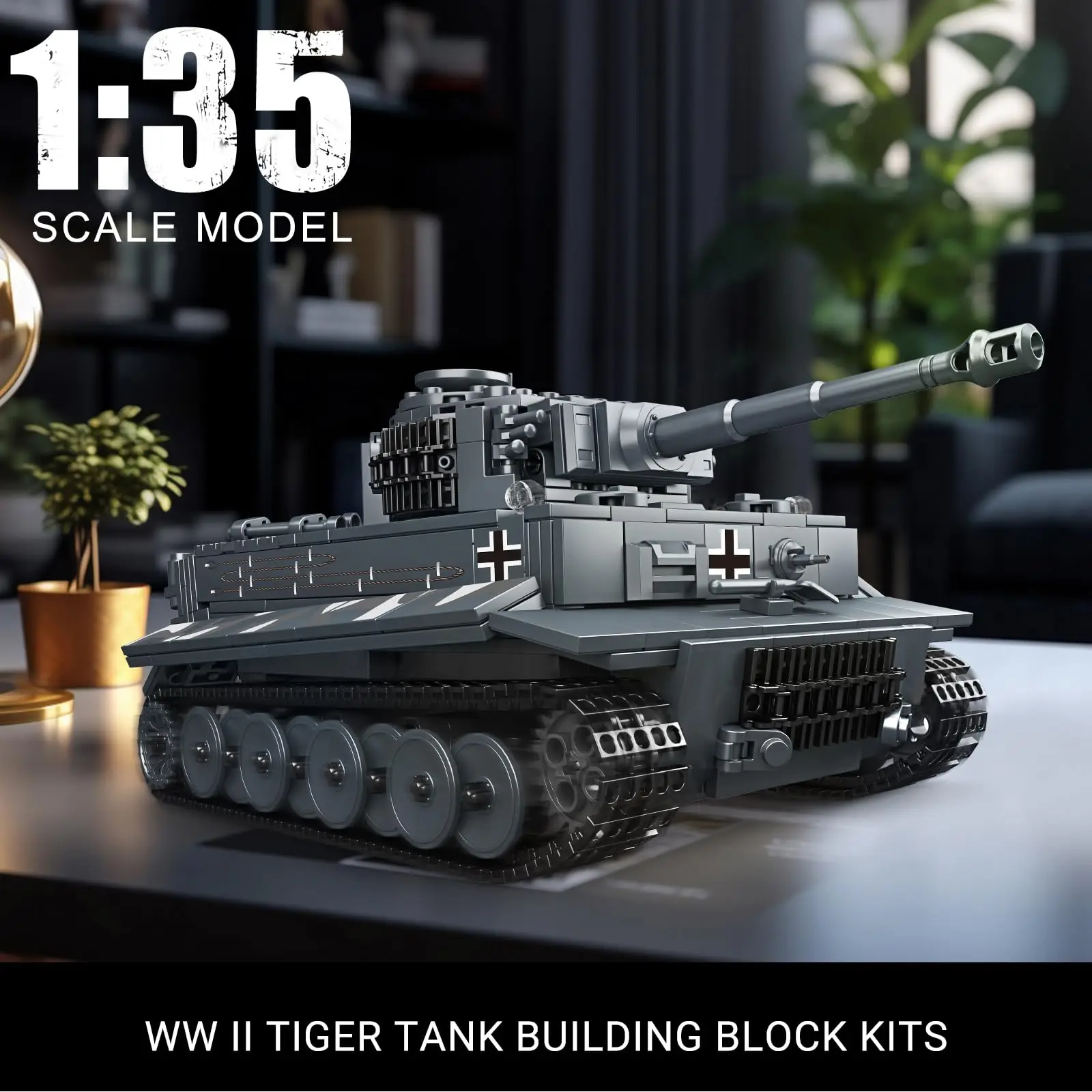 Mould King 800 PCS RC Military Tank Building Kit, APP Controlled Collectible Army Model for Adults & Teens