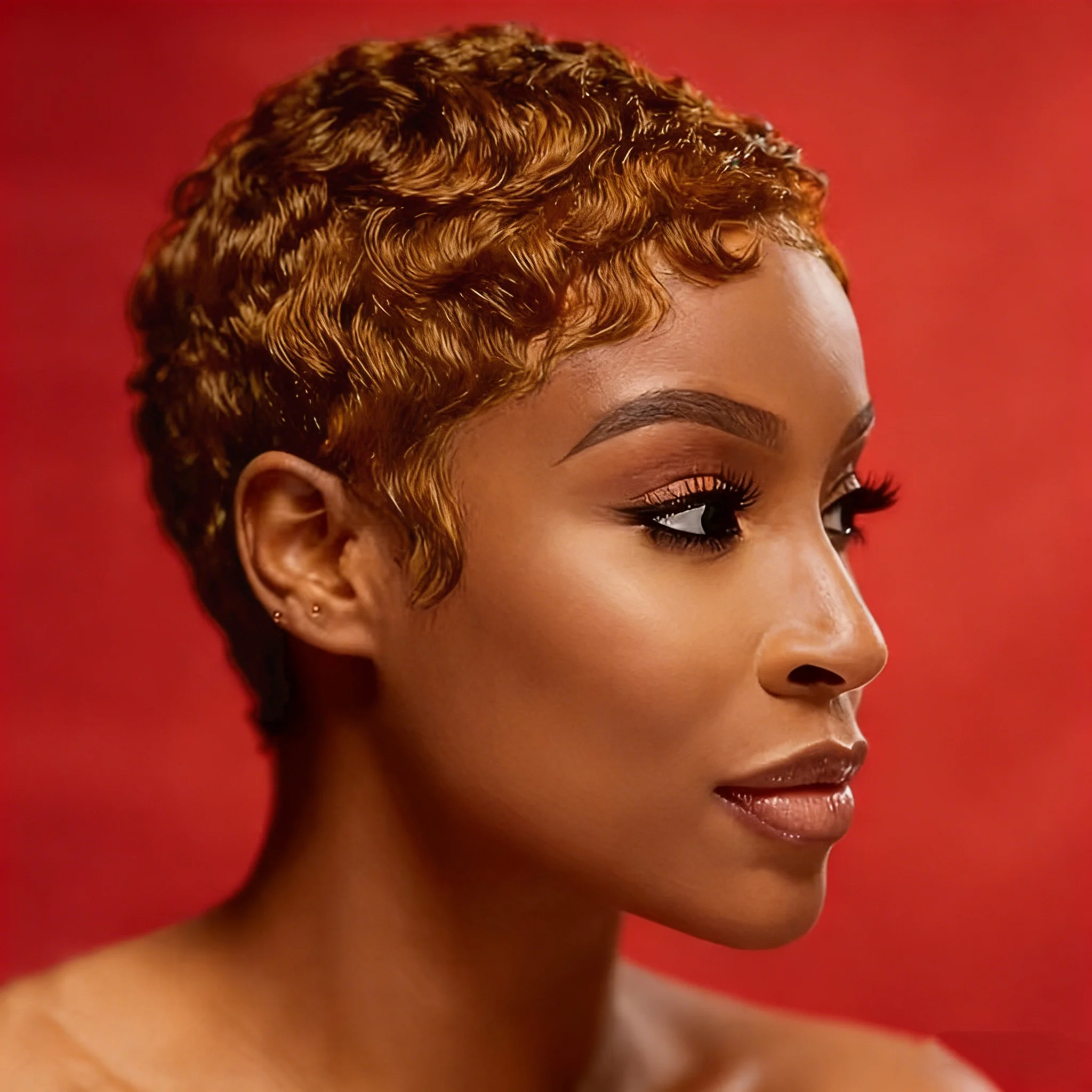 

Бразильский парик из натуральных волос, короткий, цветной, прямой, стрижка пикси, с челкой, полностью машинной работы, для женщин