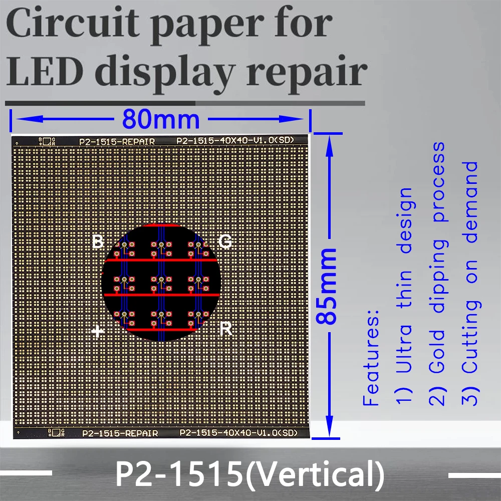 P2-1415-1515(VL) Circuit Paper,Vertical lamp which is usual，80X85mm ,Used for repairing damaged PCB pads