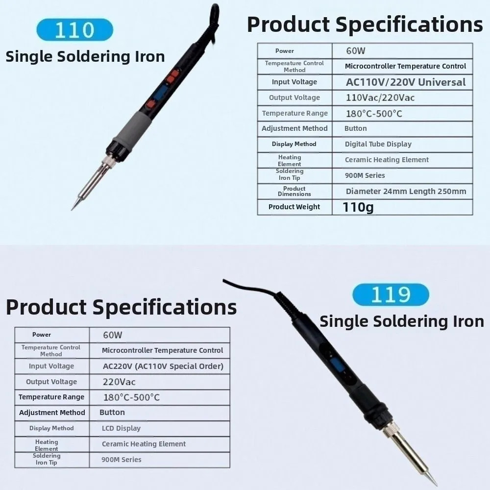 New 110V 220V 60W Adjustable Temperature Multistyles Alternating Current Welding Solder Electric Soldering Iron