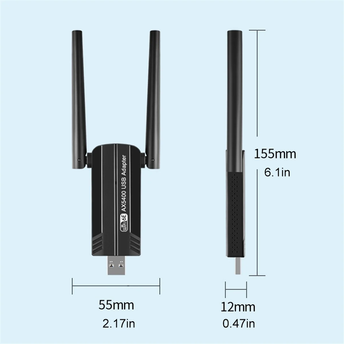 

ATP-WiFi 6E AX5400 USB-адаптер Беспроводная карта Wi-Fi трехдиапазонный 2,4G/5G/6GHz 5400 Мбит/с USB-адаптер WiFi6E для Win10 и Win11