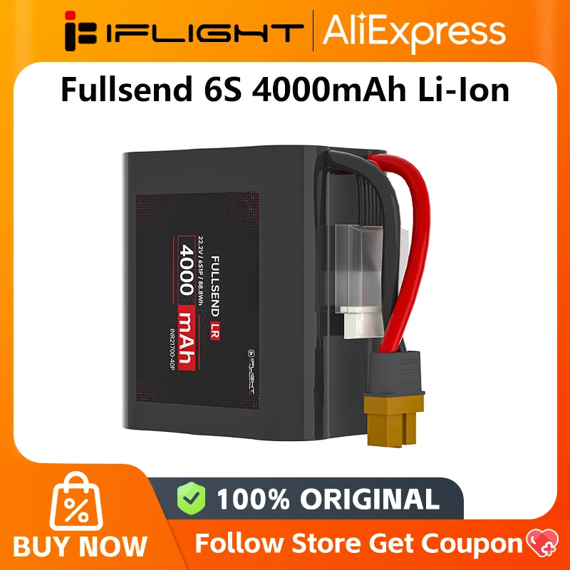 iFlight Fullsend 6S 4000mAh 22.2V EVE EVEINR21700-40PL Li-Ion Battery with XT60H Connector For FPV