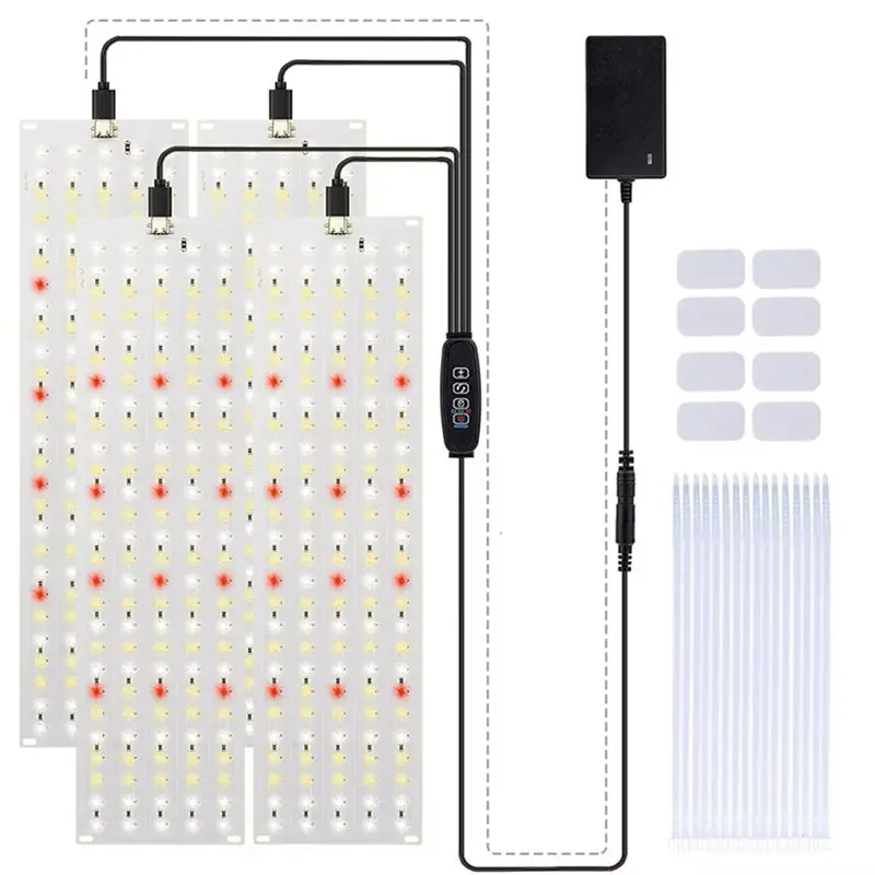 

Special Offer~Full Spectrum 4-Pack LED Grow Panels Ultra-Thin Dimmable Timer Plant Lights For Under Cabinet Growing Lamp
