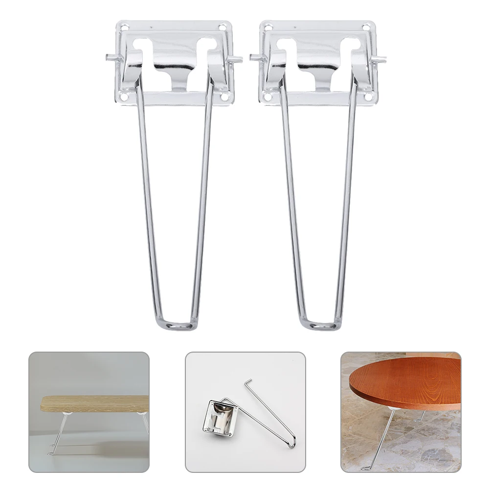 

2pcs Foldable Legs Metal Hairpin Laptop Desk Pre drilled Holes DIY Furniture Sturdy Foldable Hairpin Legs Durable Save Space