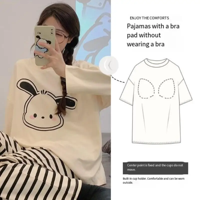 Pijama de dibujos animados de Anime para mujer, ropa de dormir japonesa Kawaii, ropa de dormir de algodón para estudiantes, ropa para el hogar, conjuntos de pantalones de manga larga a la moda