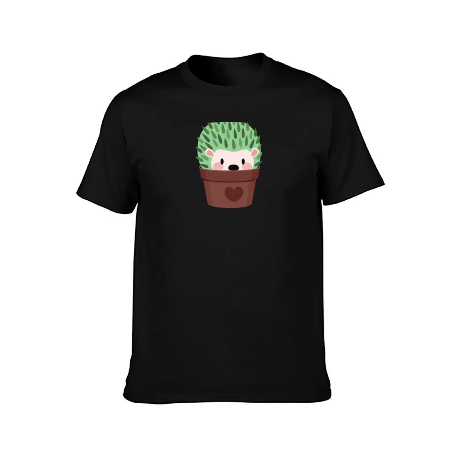 Hedgehogs disguised as cactuses T-Shirt Summer Casual Cotton Tee Oversized Streetwear Tops Vintage Graphic Print 100% Cotton