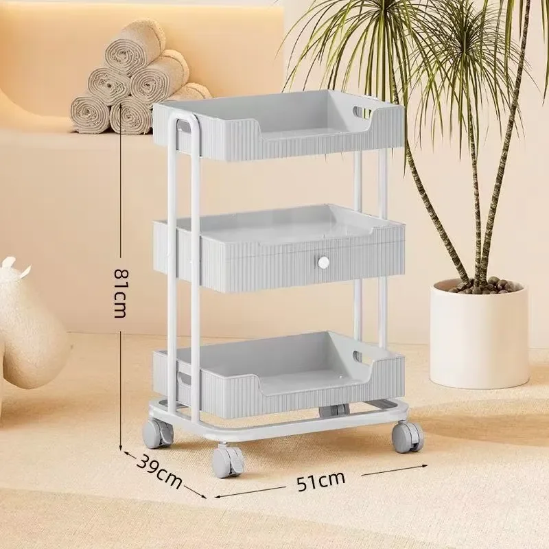 Plastic Beauty Trolley With Wheels For Home Office Salon Hair Spa Living Room Bedroom Use Wholesale Factory Direct Supply
