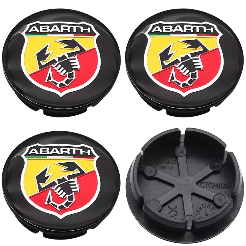 4Pcs 50mm 60mm Car Wheel Rim Hub Cap Dustproof Cover for Fiat Abarth 500e Tipo 500 500x Panda Punto 500L Replacement Auto Parts