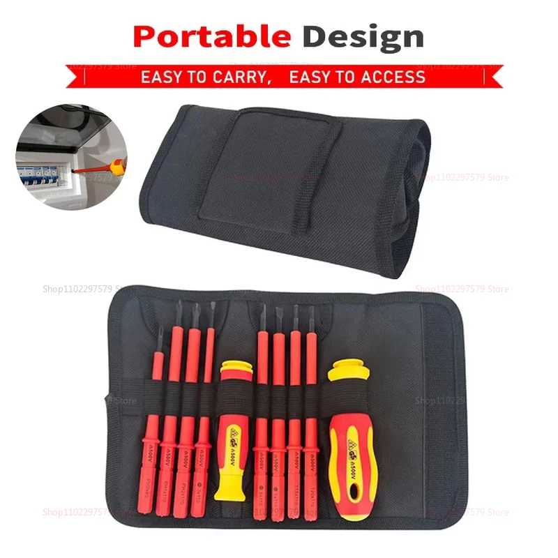 10 في 1 معزول مفك مجموعة 500 فولت صلابة عالية المغناطيسي فيليبس مسدس كهربائي أدوات إصلاح المهنية