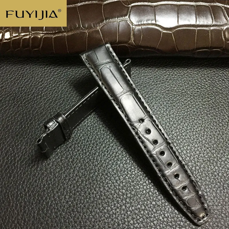 FUYIJIA Top Handmade Nile Crocodile Skin Watchbands Custom Substitute I-W-C P-ortofino Strap 18MM 20MM 22MM Genuine Leather Belt