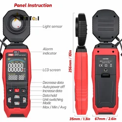 TA632A/B cyfrowy miernik światła fotografia Luxmeter odłączany sonda iluminometr Lux/Fc fotometr Tester narzędzia pomiarowe