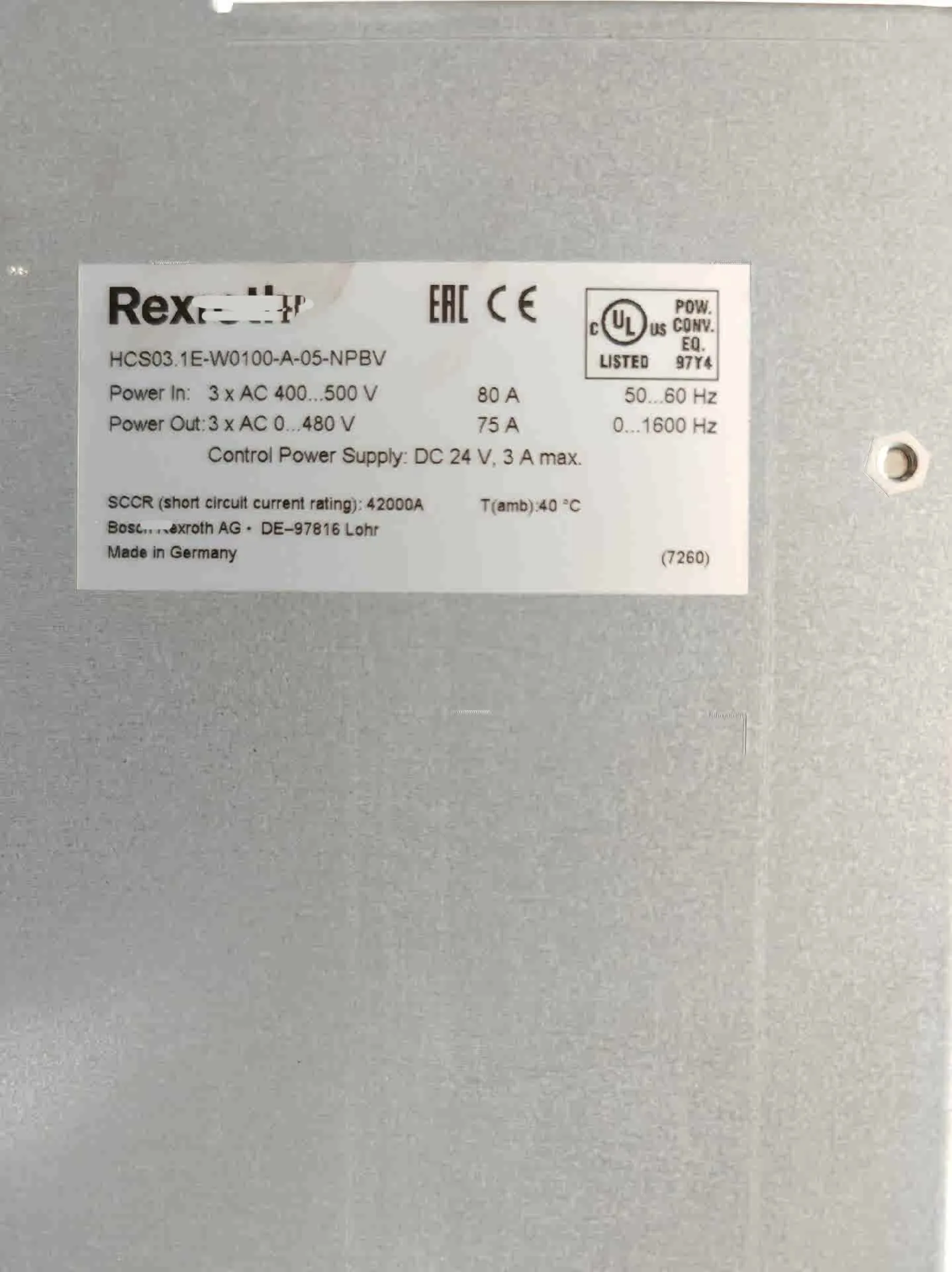 HCS03.1E-W0100-A-05-NNBV HCS03.1E-W0100-A-05-NPBV Servo Drive for Rexroth