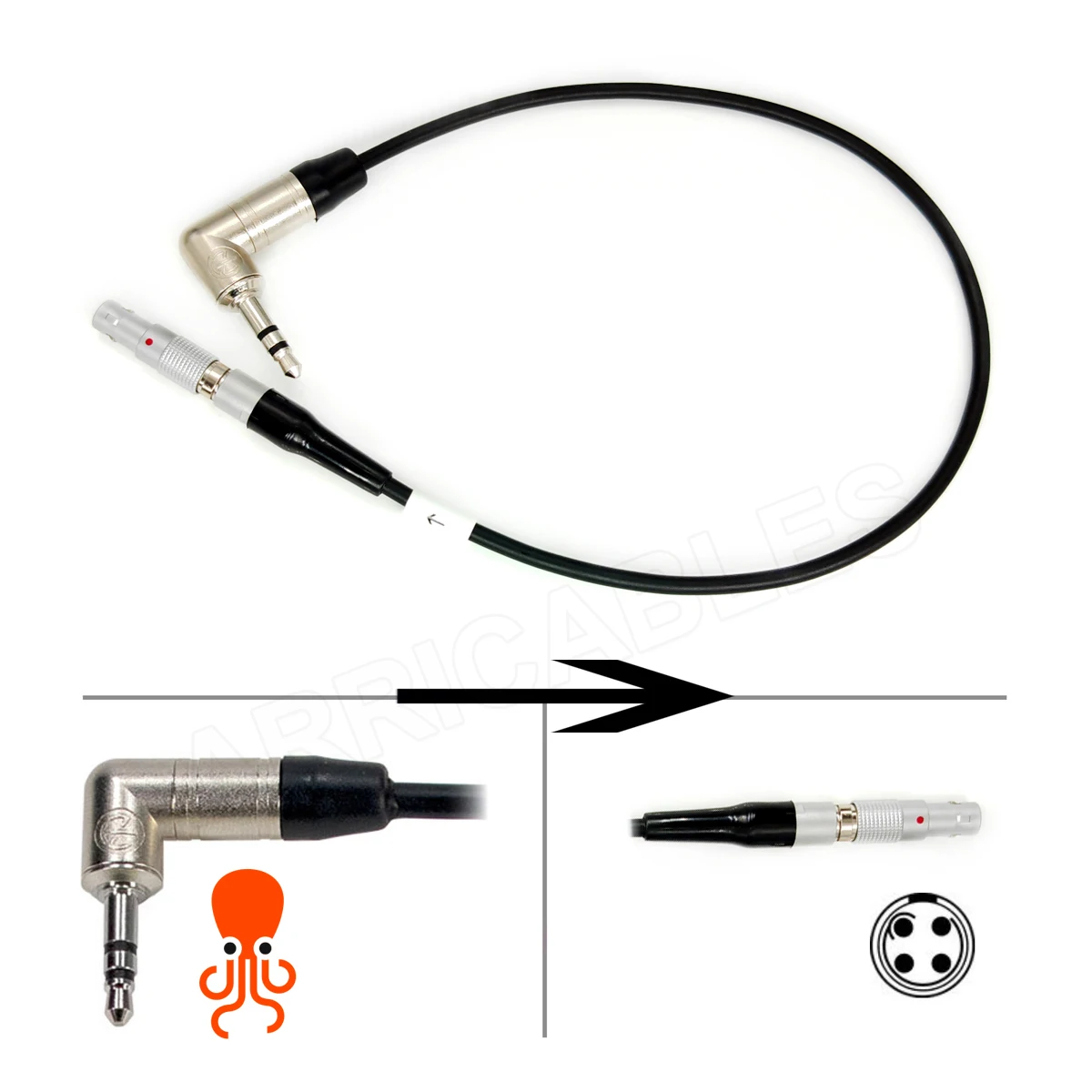 Tentacle Sync to Red Epic Scarlet-W Raven Weap Gemini DSMC2 Camera Timecode Neutrik 3.5mm Jack to 00 Mini 4 Pin Time Code Cable