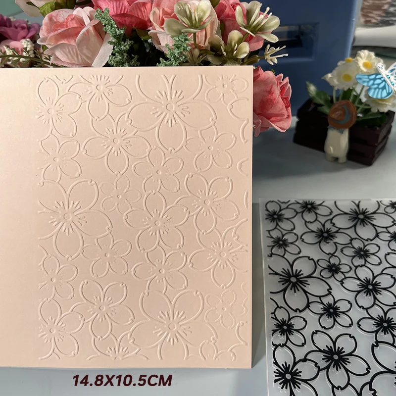 DUOFEN Crafts plastic embossing folder collection 3 paper embossing flower mold Christmas Birthday New Year day wedding
