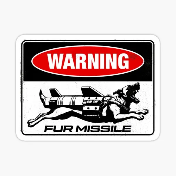 علامة تحذير احذر من كلب صغير طويل الشعر ملصق سيارة الزجاج الأمامي جذع ملصق الفينيل الكرتون سباق الكتابة على الجدران ملصقات #2