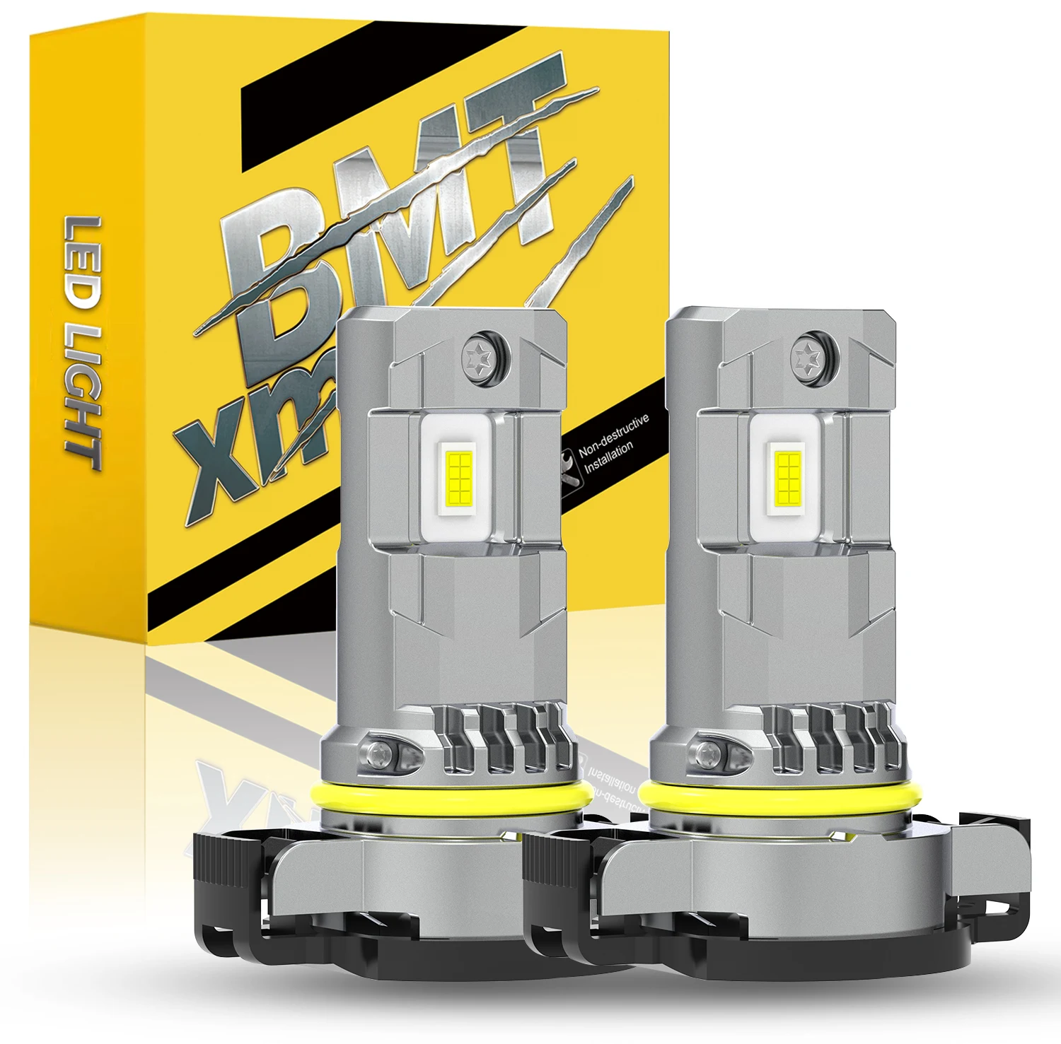 

BMTxms 2 шт. PSX24W H16 EU светодиодные противотуманные фары для Jeep Citroen Chevrolet Subaru Fiat 5202 2504 светодиодные лампы DRL безвентиляторный чип 1860 CSP