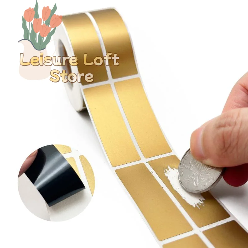 500Pcs/Roll Scratch Off Stickers No Residue DIY Scratch Film for Redemption Vouchers Raffle Cards Holiday Surprise Games