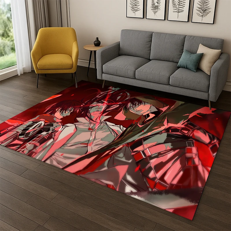 Attack on Titan Cartoon Anime Carpet Rug for Playroom Bedroom Living Room Sofa Home Decor,kid Game Area Rug Non-slip Floor Mat