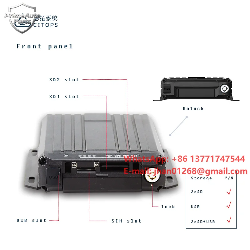 Classical 4 Channel H.265 Dual SD Truck DVR 4G GPS Remote View Monitoring 1080P Camera Van Taxi Bus Fleet Management MDVR System