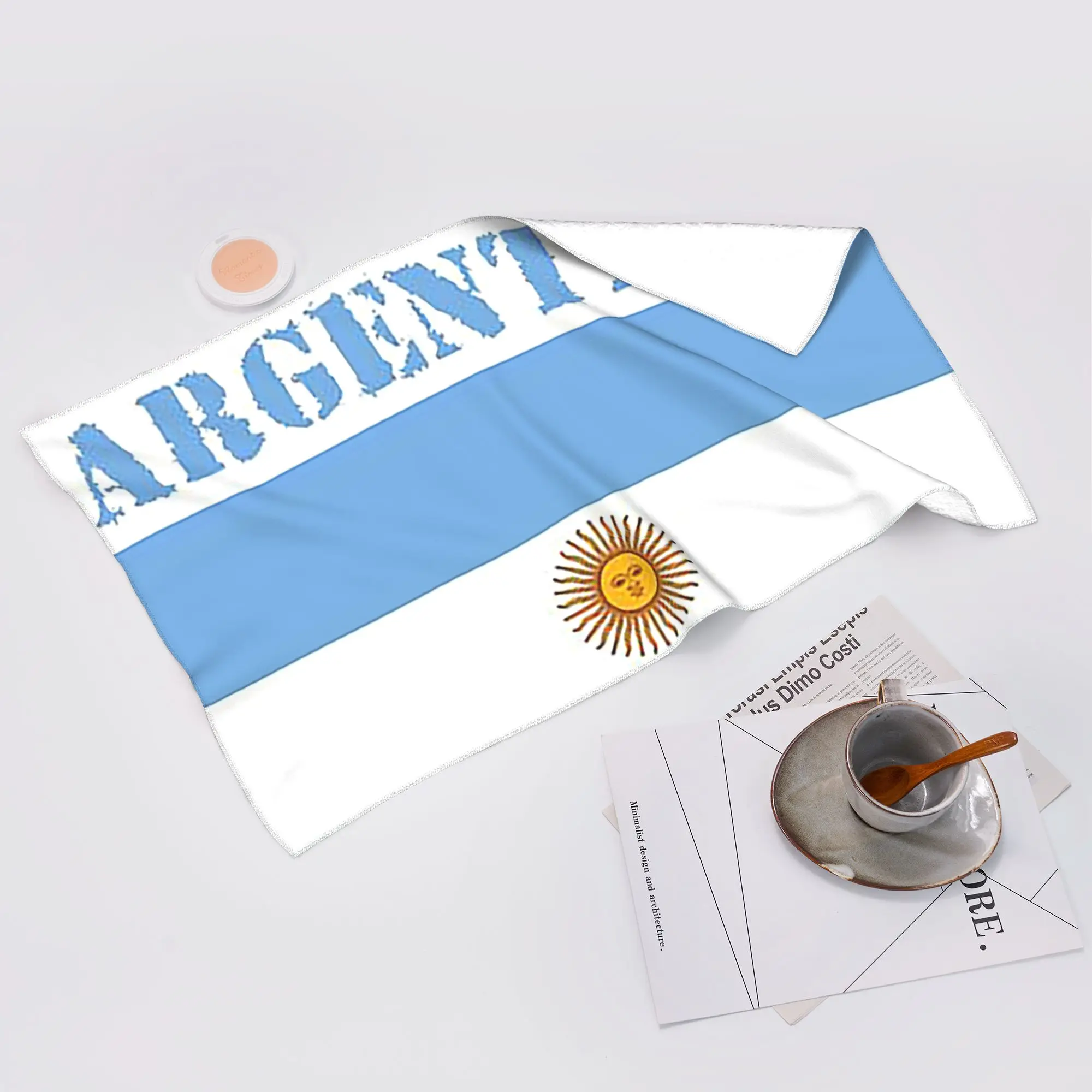 Custom Argentina Flag Soft Face Towel Quick Dry Pool Bath Cotton Towels Absorbent Quick