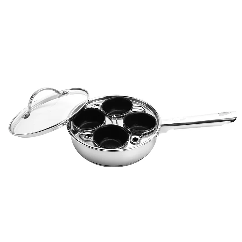 Stainless Steel Egg Steamer Multifunctional Egg Boiling Pot Frying and Steaming Multi-purpose Induction Cooker Universal