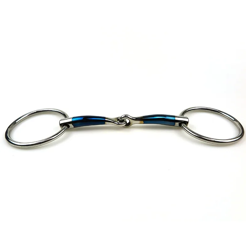 Stainless Steel Ring Snaffle Bit.Blue Iron Jointed Mouth Mouth Thickness:13 To 14mm,