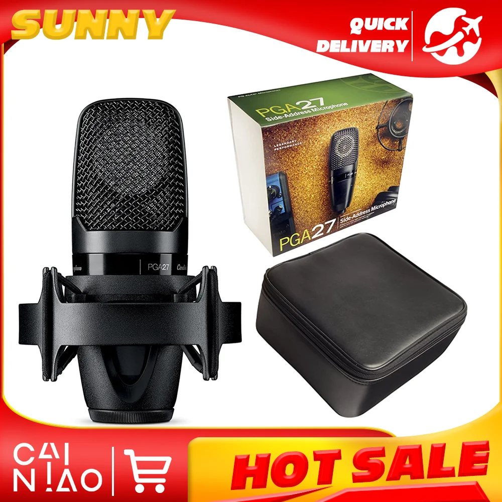 SUNNY PGA27 Condenser Microphone Large-Diaphragm Side-Address Mic for Vocal/Acoustic Recording and Live Performance