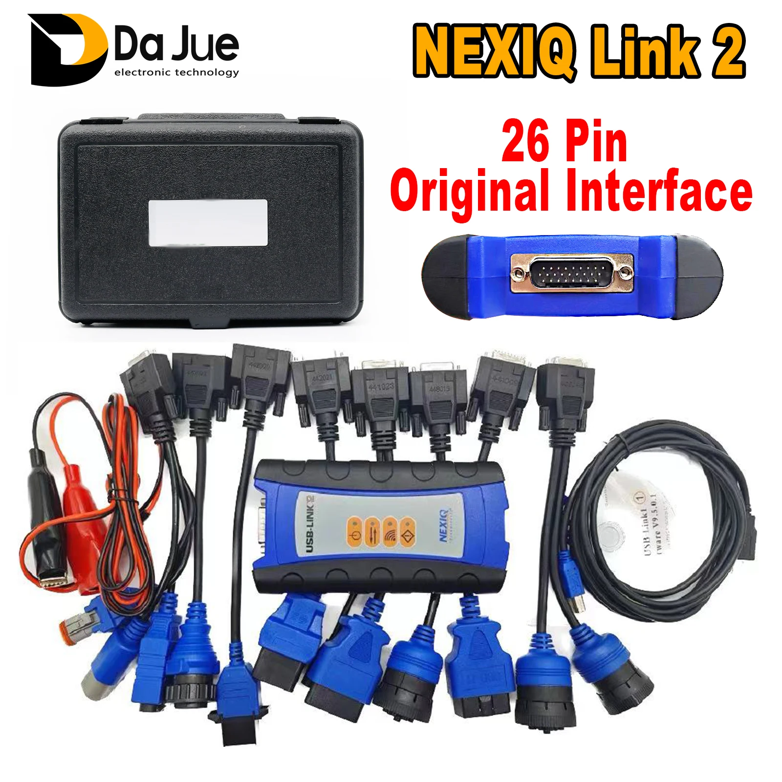 Original Interface NEXIQ2 USB Link2 Diesel Truck Original DB 26Pin Interface Diagnostic Tool for Heavy Duty Truck Scanner