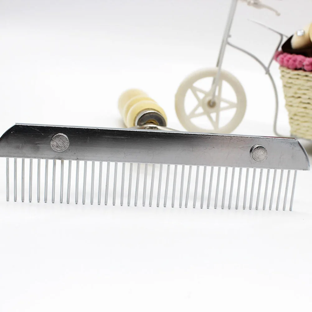 

Wooden Handle Pet Dog Cat Slicker Brush Stainless Steel Grooming Comb Removes Tangles Mats Loose Hair Stimulates Skin Follicles