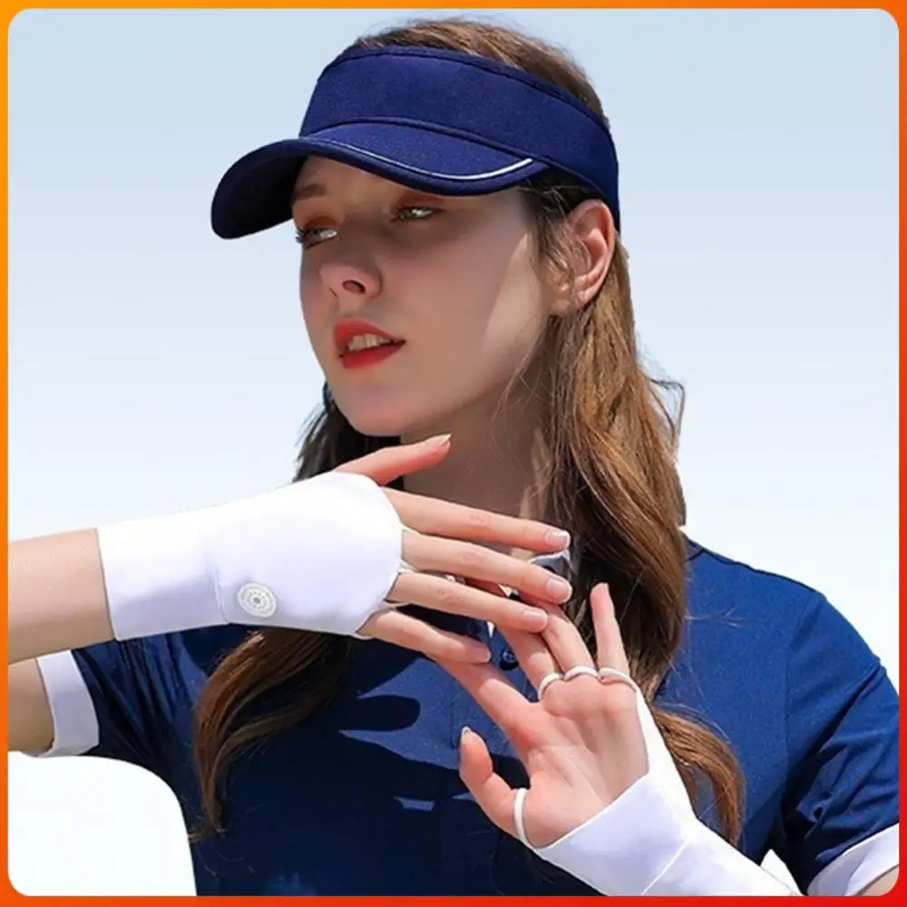 

Women Sports Gloves Cool Breathable Sun UV Protector Golf Glove Ice Silk Hollow Palm Elastic for Outdoor Practice