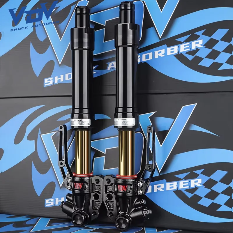 New V2 Inverted Front Hydraulic Shock Absorber 400MM Hole Spacing 33Core Aluminum Alloy Adjustable Damping For Motorcycles